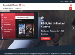 How recordedbooks.com looks like on a tablet such as an iPad.