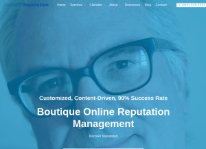 How recoverreputation.com looks like on a tablet such as an iPad.