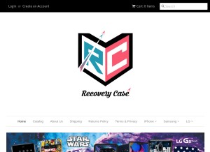 How recoverycase.com looks like on a tablet such as an iPad.
