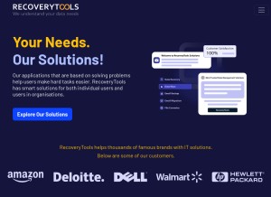 How recoverytools.com looks like on a tablet such as an iPad.