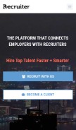 How recruiter.com looks like on a mobile device such as an iPhone.