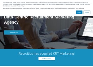 How recruitics.com looks like on a tablet such as an iPad.
