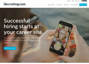How recruiting.com looks like on a tablet such as an iPad.