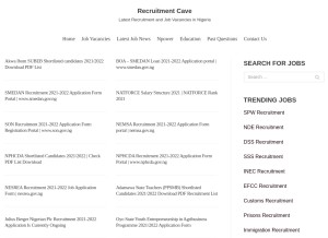 How recruitmentcave.com looks like on a tablet such as an iPad.