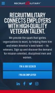 How recruitmilitary.com looks like on a mobile device such as an iPhone.