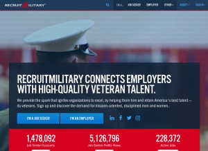 How recruitmilitary.com looks like on a tablet such as an iPad.