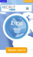How recrut.com looks like on a mobile device such as an iPhone.