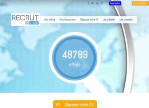 How recrut.com looks like on a tablet such as an iPad.