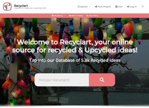 How recyclart.org looks like on a tablet such as an iPad.