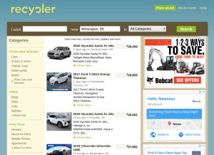 How recycler.com looks like on a tablet such as an iPad.