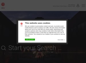 How red-dot.org looks like on a tablet such as an iPad.