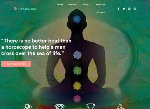How redastrologer.com looks like on a tablet such as an iPad.