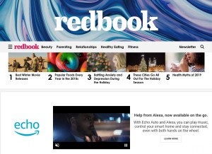 How redbookmag.com looks like on a tablet such as an iPad.