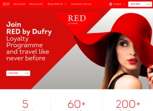 How redbydufry.com looks like on a tablet such as an iPad.