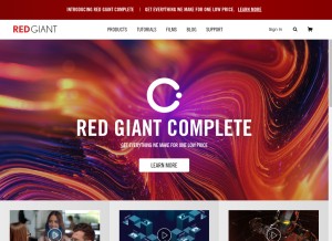How redgiant.com looks like on a tablet such as an iPad.