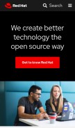 How redhat.com looks like on a mobile device such as an iPhone.