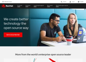 How redhat.com looks like on a tablet such as an iPad.