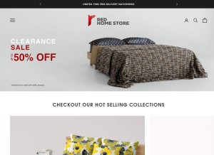 How redhomestore.com looks like on a tablet such as an iPad.