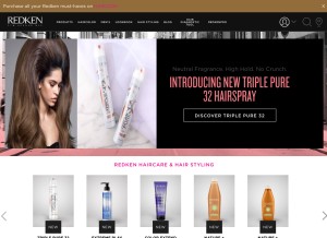 How redken.com looks like on a tablet such as an iPad.