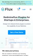 How redmineflux.com looks like on a mobile device such as an iPhone.