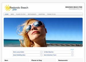 How redondobeachpier.net looks like on a tablet such as an iPad.