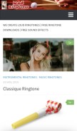 How redringtones.com looks like on a mobile device such as an iPhone.