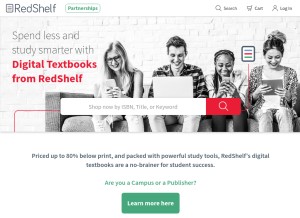 How redshelf.com looks like on a tablet such as an iPad.