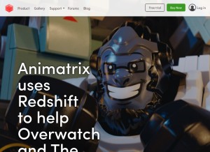 How redshift3d.com looks like on a tablet such as an iPad.