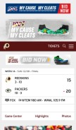 How redskins.com looks like on a mobile device such as an iPhone.