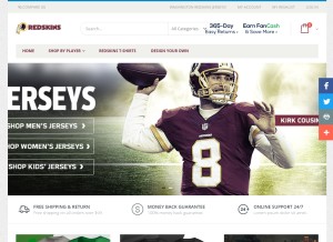 How redskinstopselling.com looks like on a tablet such as an iPad.