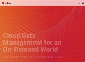 How redstor.com looks like on a tablet such as an iPad.