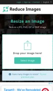 How reduceimages.com looks like on a mobile device such as an iPhone.