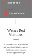 How redventures.com looks like on a mobile device such as an iPhone.