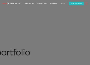 How redventures.com looks like on a tablet such as an iPad.