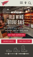 How redwingshoes.com looks like on a mobile device such as an iPhone.
