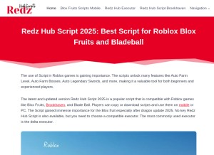 How redzhubscripts.org looks like on a tablet such as an iPad.