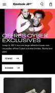 How reebok.fr looks like on a mobile device such as an iPhone.