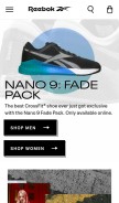 How reebok.ie looks like on a mobile device such as an iPhone.