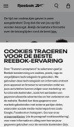 How reebok.nl looks like on a mobile device such as an iPhone.