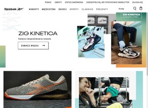 How reebok.pl looks like on a tablet such as an iPad.