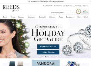 How reeds.com looks like on a tablet such as an iPad.