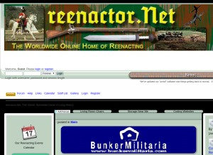 How reenactor.net looks like on a tablet such as an iPad.