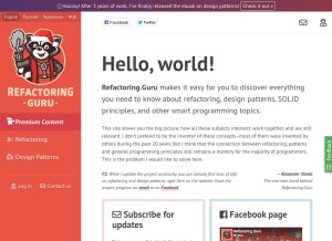 How refactoring.guru looks like on a tablet such as an iPad.