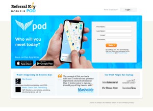 How referralkey.com looks like on a tablet such as an iPad.