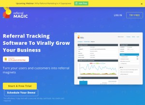 How referralmagic.co looks like on a tablet such as an iPad.