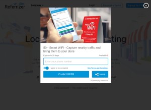 How referrizer.com looks like on a tablet such as an iPad.