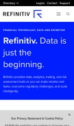 How refinitiv.com looks like on a mobile device such as an iPhone.