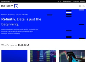 How refinitiv.com looks like on a tablet such as an iPad.