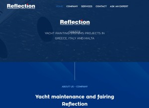 How reflection.com.gr looks like on a tablet such as an iPad.