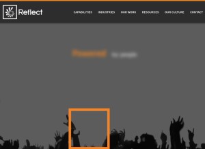 How reflectsystems.com looks like on a tablet such as an iPad.